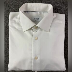 Eton Contemporary Mens 100% Cotton Long Sleeve Dress Shirt Size 41-16 White